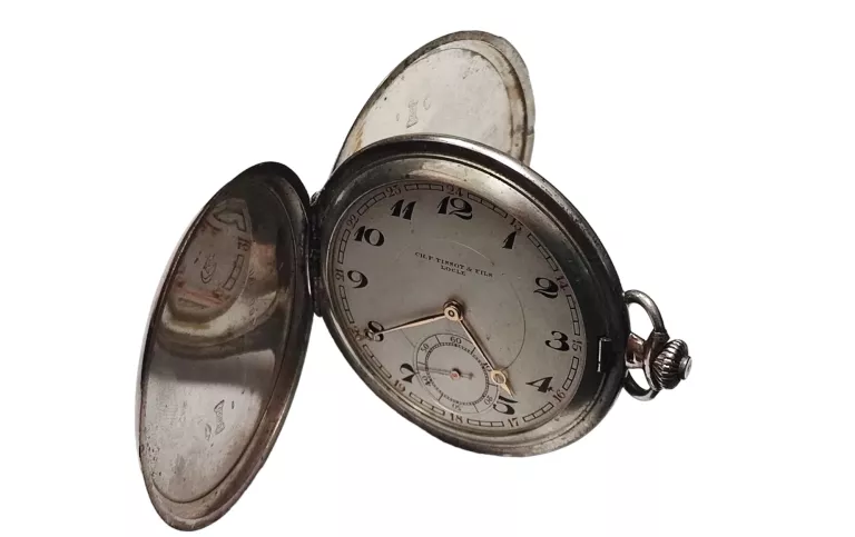 SREBRNY ZEGAREK KIESZONKOWY, CH. F. TISSOT & FILS, LOCLE