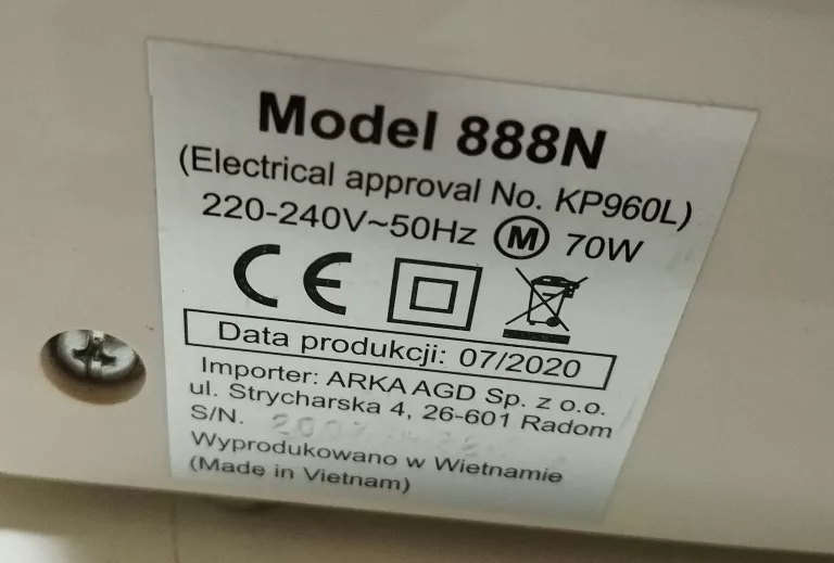MASZYNA DO SZYCIA ARKA RADOM 888N