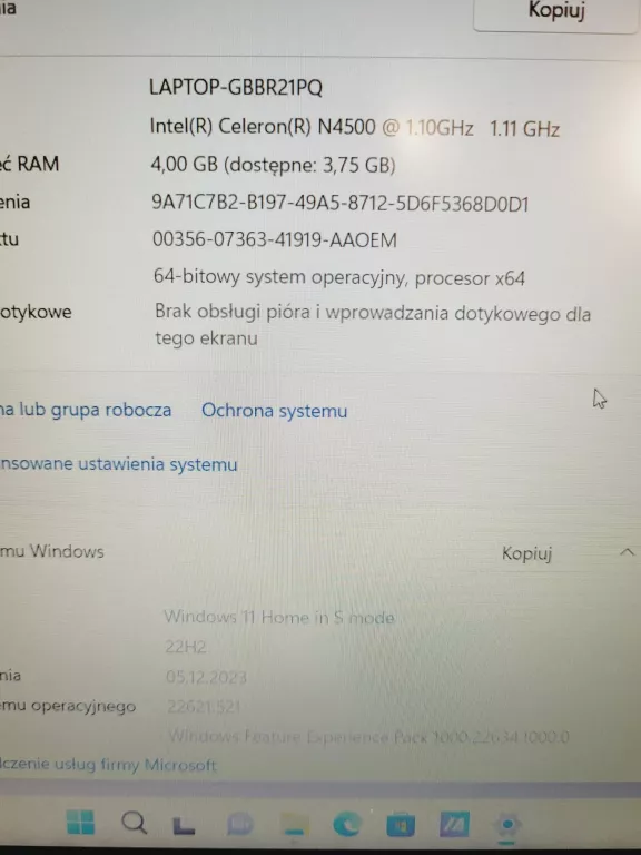 ASUS E510KA INTEL CELERON N4500/128SSD/4GB