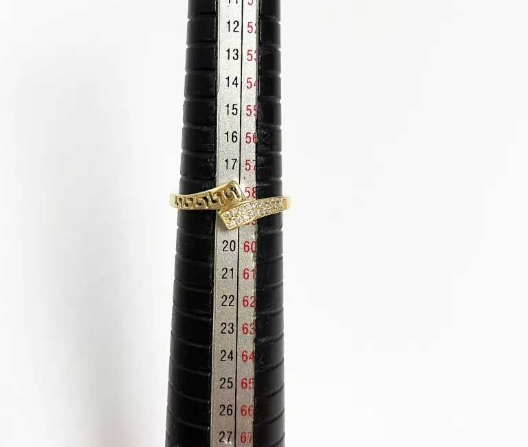 ŚLICZNY 14K ZŁOTY PIERŚCIONEK Z GRECKIM WZOREM