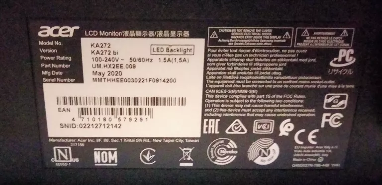 MONITOR ACER KA272