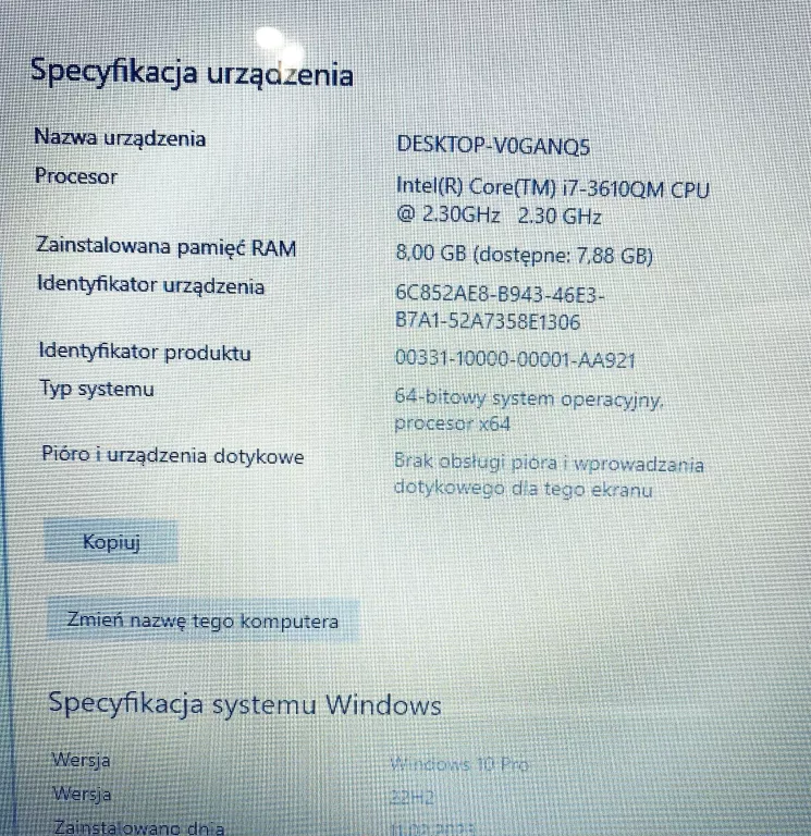 LAPTOP ASUS K75VJ I7/8GB/1TB HDD OPIS!
