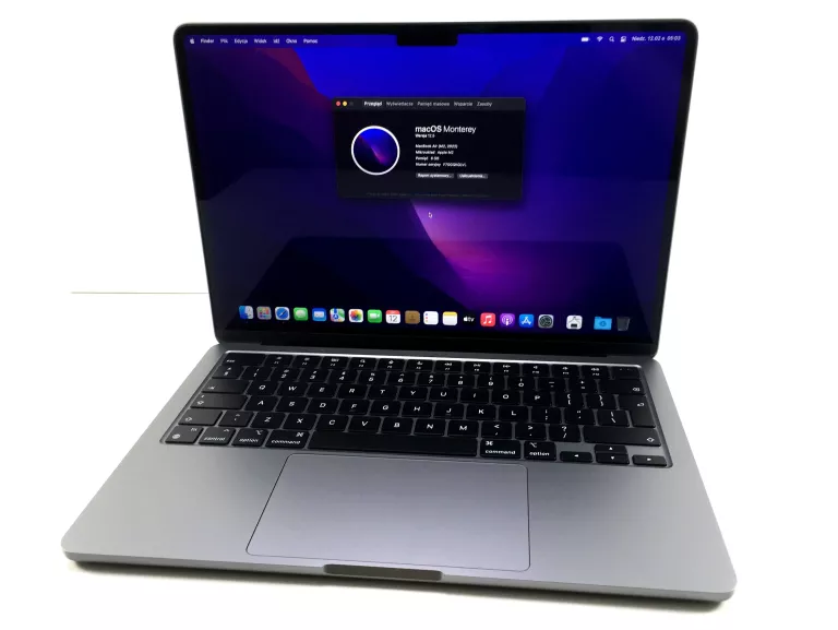 APPLE MACBOOK AIR 13.6 M2 8GB 256SSD 2022 SZARY
