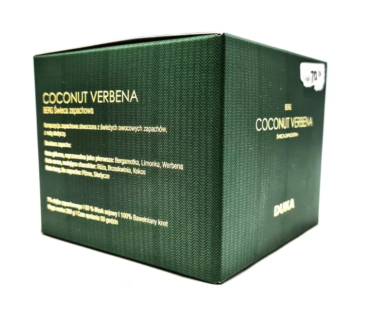 ŚWIECA ZAPACHOWA  COCONUT VERBENA DUKA 260G