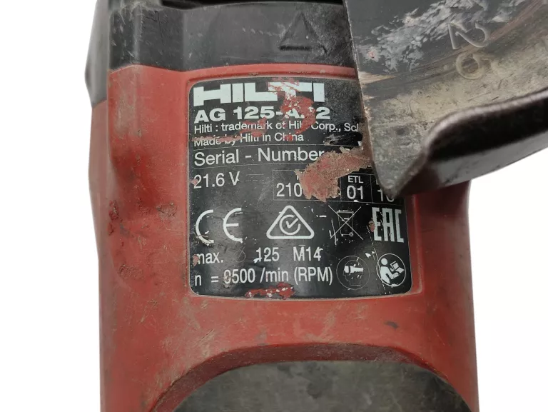 SZLIFIERKA KĄTOWA HILTI AG 125-22A 21,6 V 3.3 AH