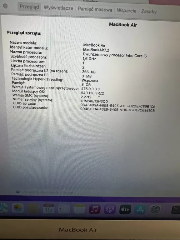 LAPTOP MACBOOK 13 2015 (8GB RAM/I5/128SSD)