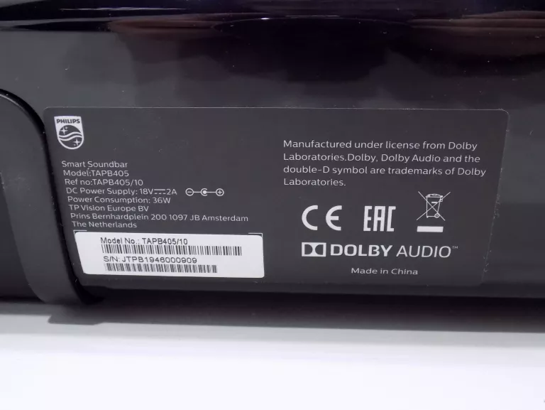 SOUNDBAR + SUBWOOFER PHILIPS TAPB405 ZESTAW