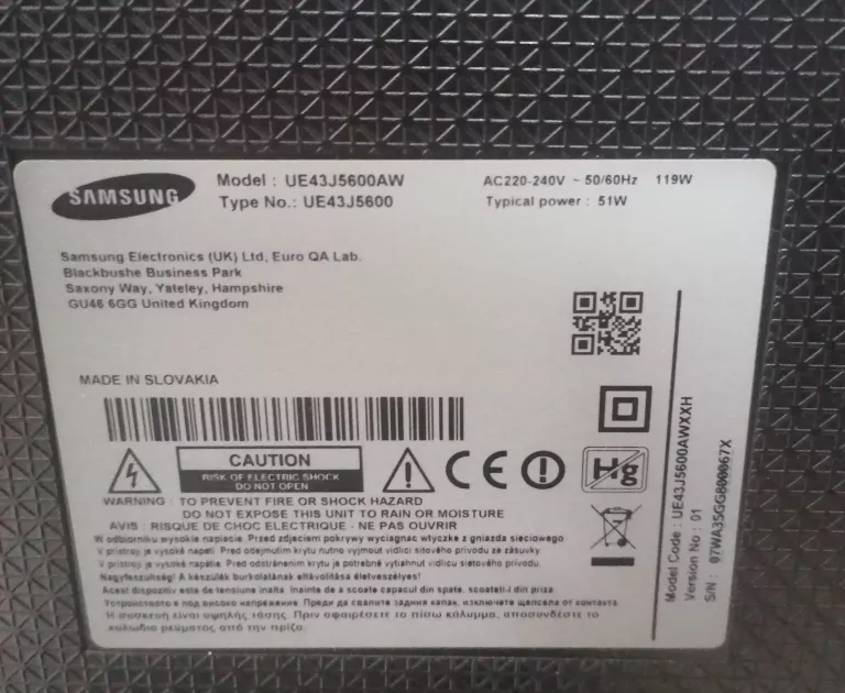 TELEWIZOR SAMSUNG UE43J5600AW