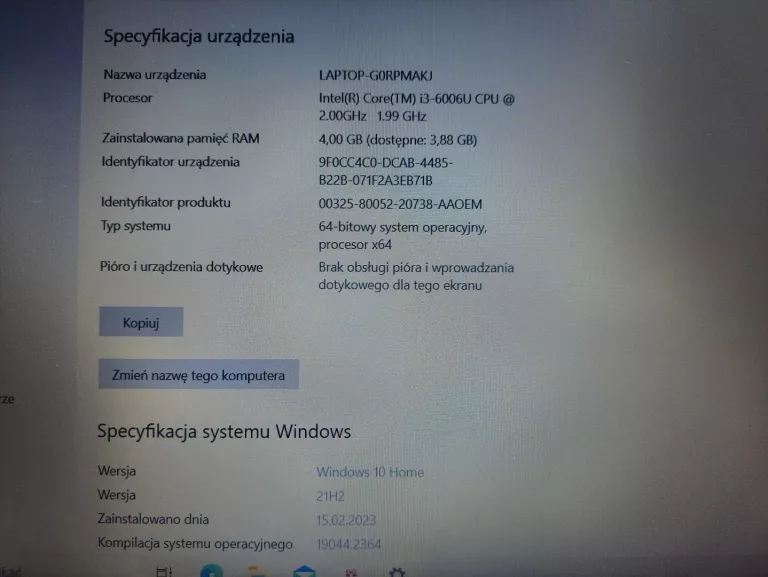 LAPTOP ASUS  A540U