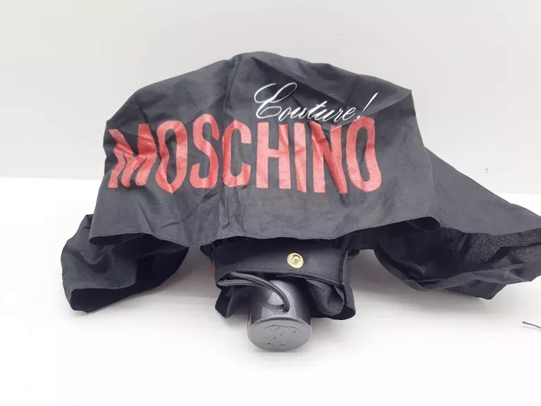 ELEGANCKA PARASOLKA LOVE MOSCHINO CZARNO CZERWONA