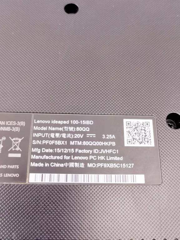 LAPTOP LENOVO IDEAPAD 100-15