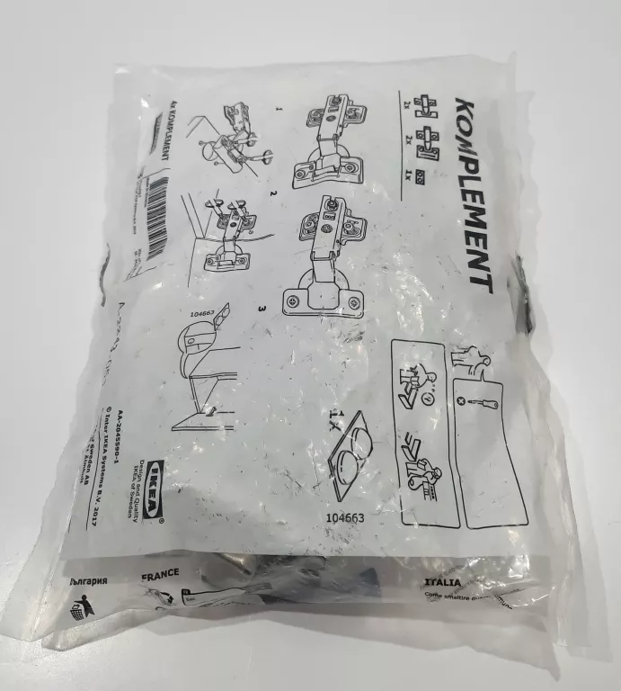 IKEA KOMPLEMENT - SAMODOMYKAJĄCE ZAWIASY 4 SZTUKI