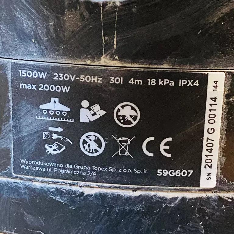 ODKURZACZ PRZEMYSŁOWY GRAPHITE 59G607