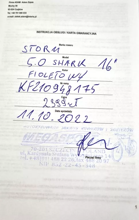 rower-storm-shark-50-lady-1629-gw-stan-nie-wymaga-renowacji