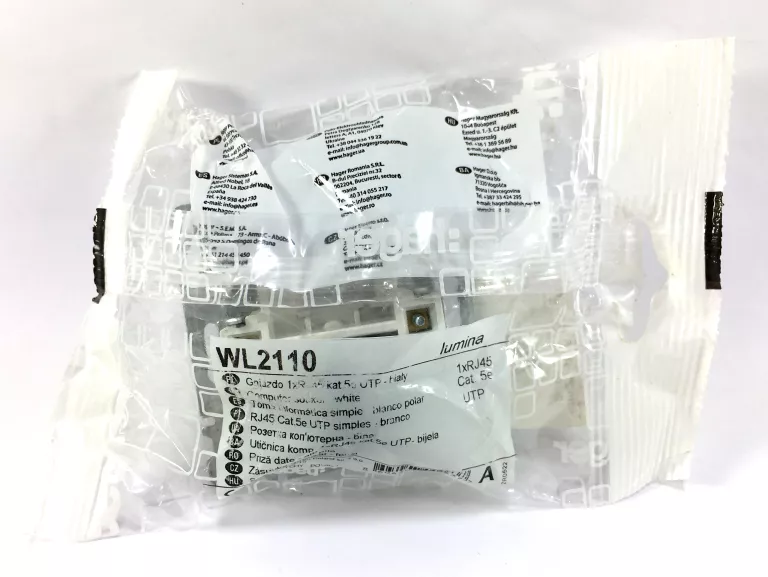 GNIAZDO RJ-45 5E UTP ŚCIENNE HAGER WL2110 BIAŁY