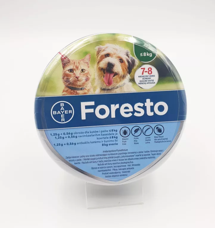 OBROŻA BAYER FORESTO DLA PSÓW I KOTÓW DO 8KG