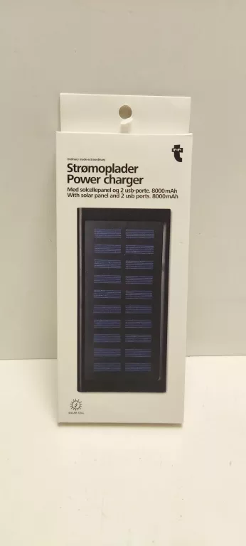 POWERBANK SOLARNY 8000 MAH LATARKA LED 2 PORTY