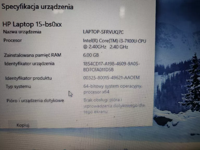 LAPTOP HP 15-BS062ST 1TB/6GB RAM/I3-7100U