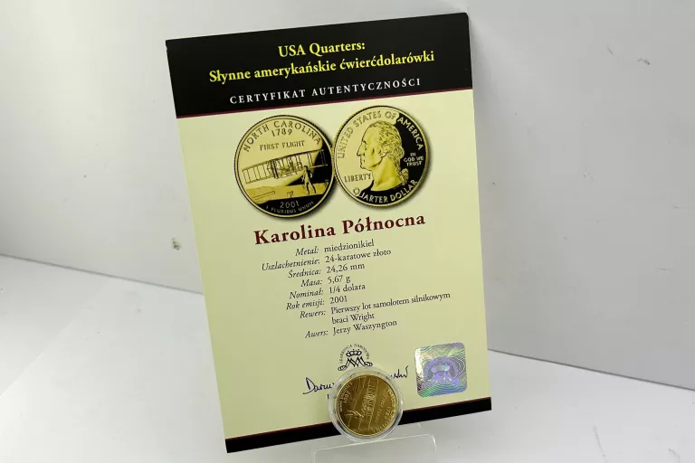 SŁYNNE AMERYKAŃSKIE ĆWIERĆDOLARÓWKI KAROLINA PŁN