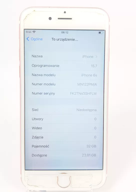 TELEFON IPHONE 6S 32GB RÓŻOWY BATRERIA DO WYMIANY