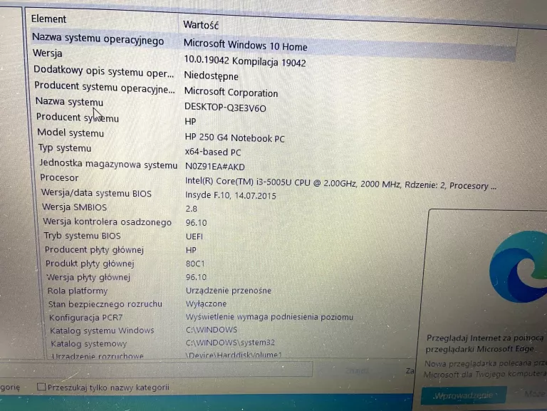 LAPTOP HP I3-5005U 4GB 128 SSD