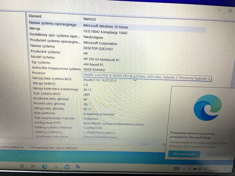 LAPTOP HP I3-5005U 4GB 128 SSD