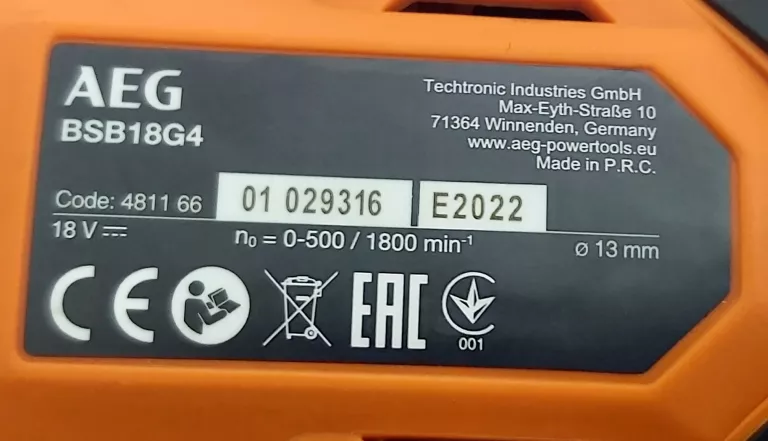 WKRĘTARKA AEG BSB18G4 /2AKU/KOMPL /GWAR