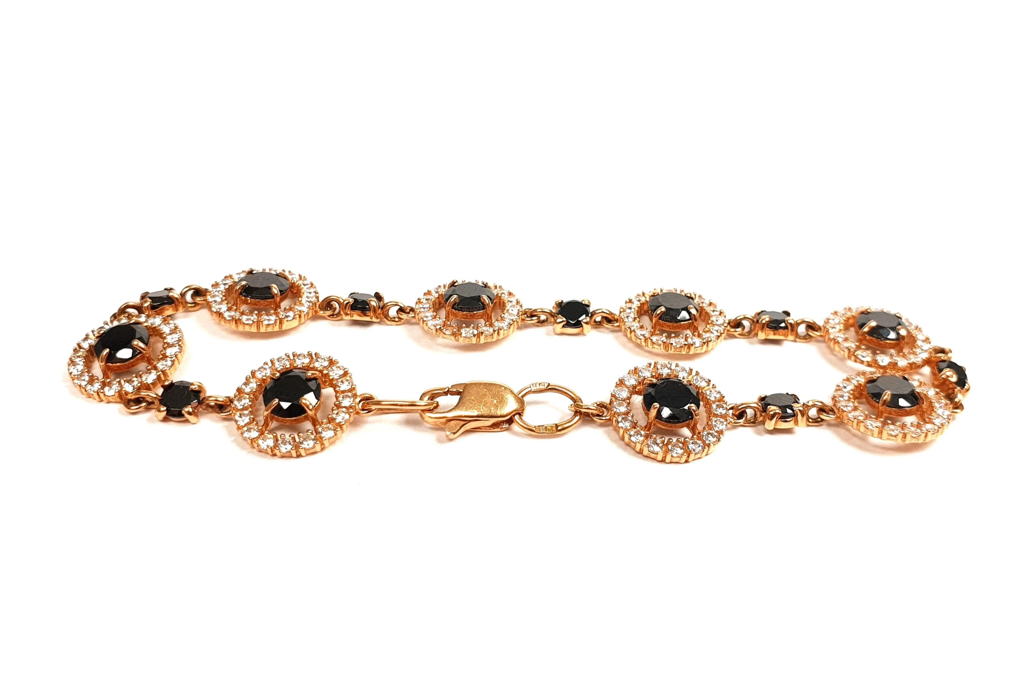 zlota-bransoletka-947-g-pr-585-czarne-kamienie-cyrkonia-175-cm-dlugosc-calkowita-1850