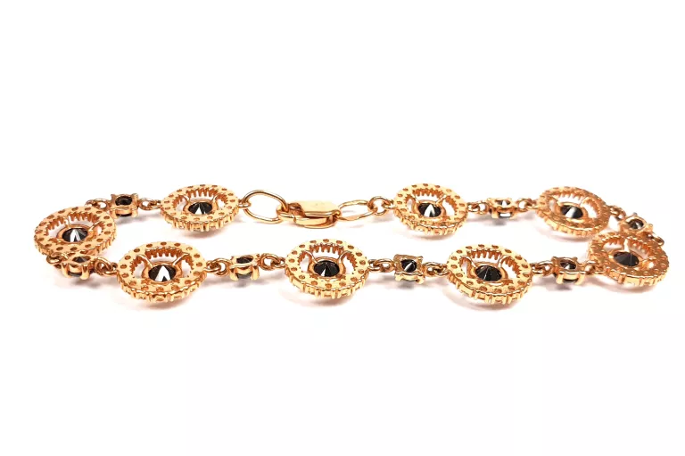 zlota-bransoletka-czarne-kamienie-cyrkonia-175cm-motyw-129129-246990