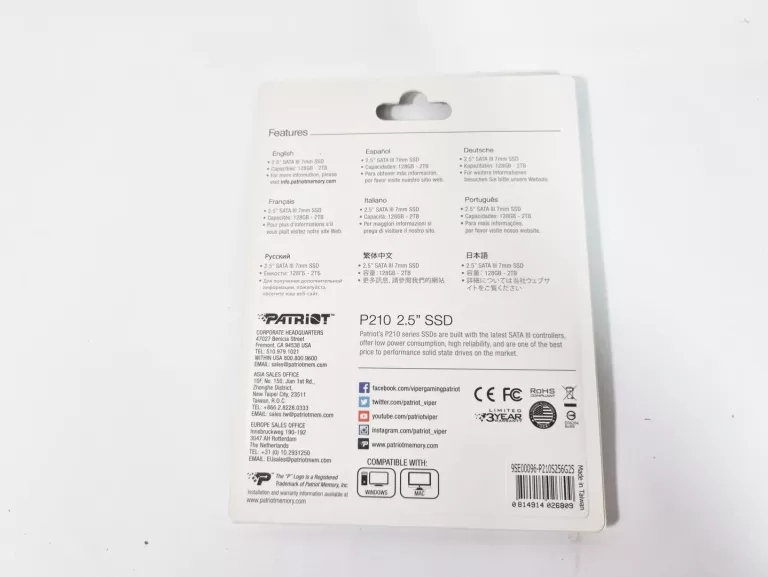 DYSK SSD PATRIOT P210 256GB