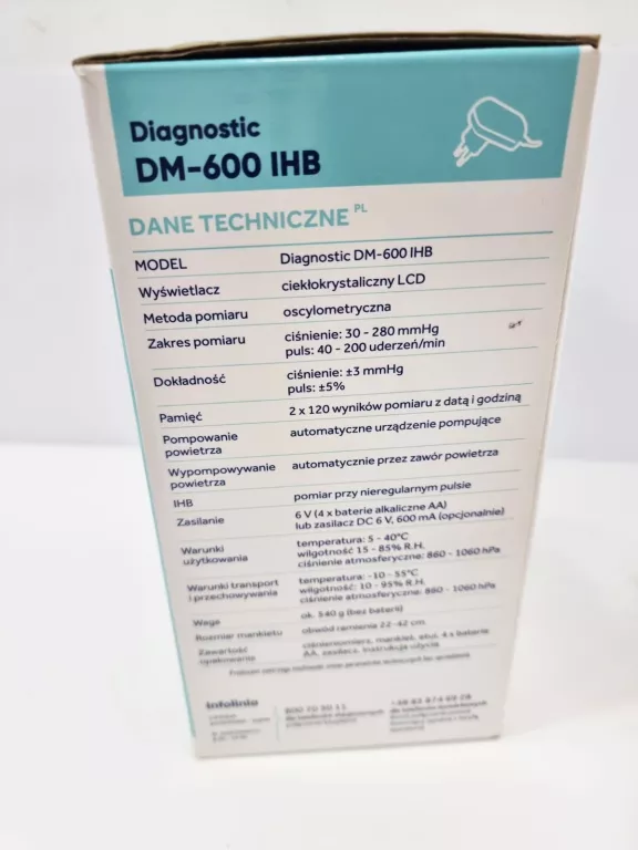 CIŚNIENIOMIERZ DIAGNOSTIC DM-600 IHB NA RAMIĘ GWAR