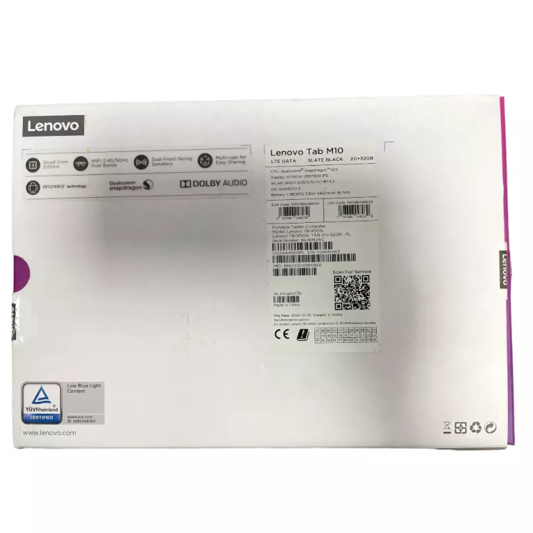 TABLET LENOVO TABM10 KONTO GOOGLE