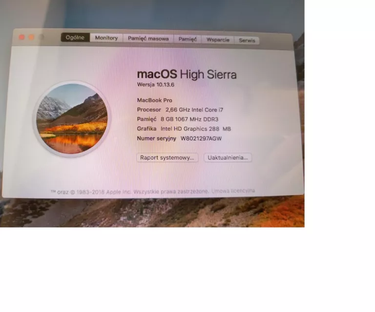 LAPTOP MACBOOK PRO A1286 I7 8GB RAM 128 SSD + ZAS