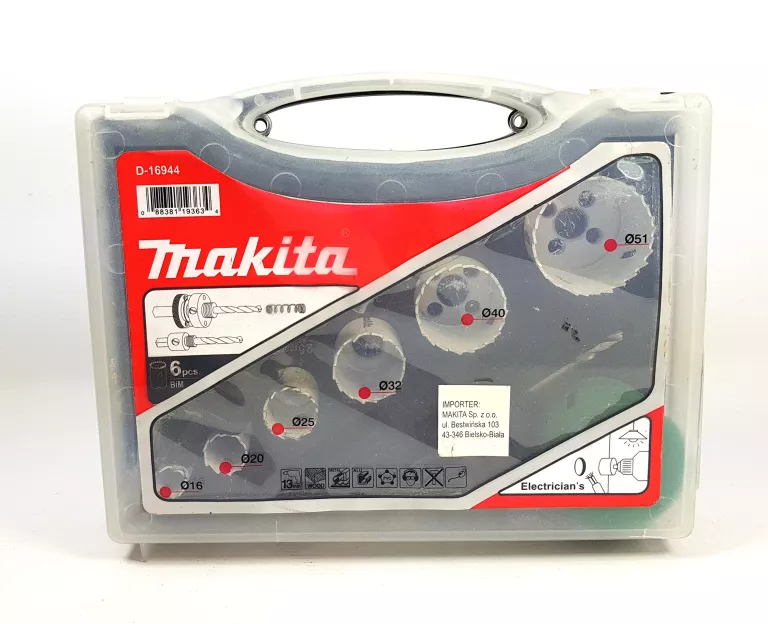 ZESTAW OTWORNIC DLA ELEKTRYKÓW (D-16944) MAKITA