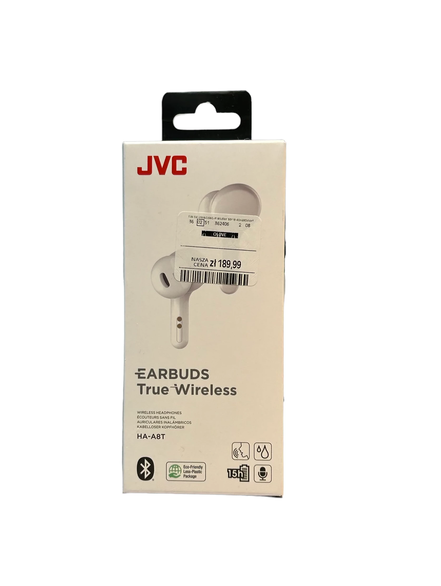 Auriculares inalámbricos - JVC HA-A8T, 15h, Bluetooth, True