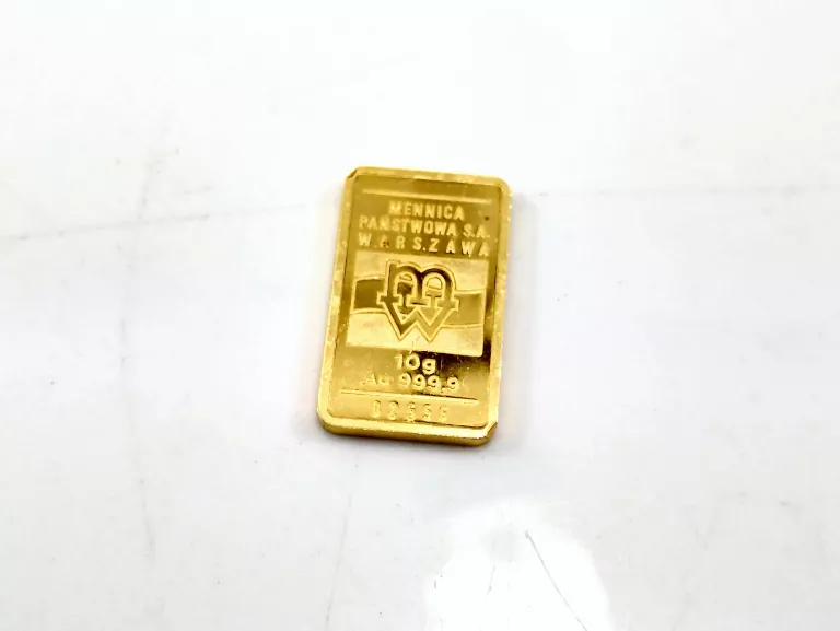 SZTABKA ZŁOTA 24K 10G MENNICA PAŃSTWOWA