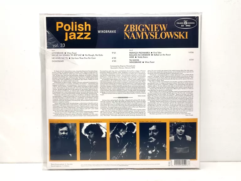 ZBIGNIEW NAMYSŁOWSKI QUINTET-WINOBRANIE PL JAZZ33