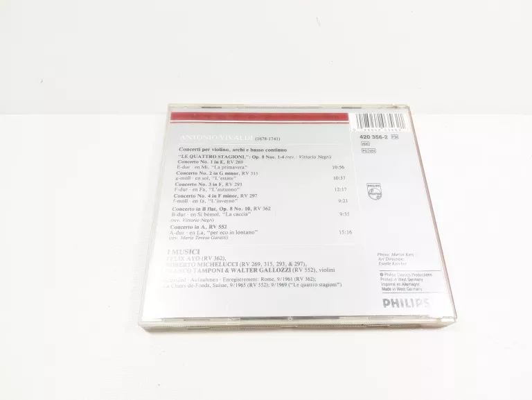 PŁYTA CD Z MUZYKĄ VIVALDI 4 PORY ROKU 4 SEASONS