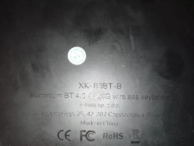 KLAWIATURA ALUMINIOWA X-KOM XK-83BT-B