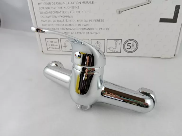 BATERIA ZLEWOZMYWAKOWA LODH ŚCIENNA CHROM