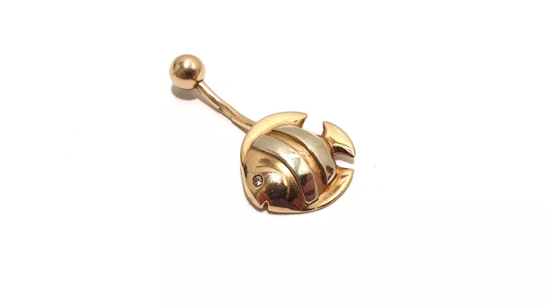 ZŁOTA RYBKA PIERCING PR 585 3.66 G 1,5X1,5CM