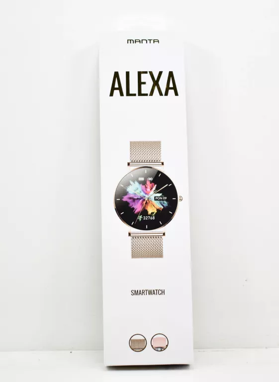 SMARTWATCH ZEGAREK DAMSKI ZŁOTY MANTA ALEXA