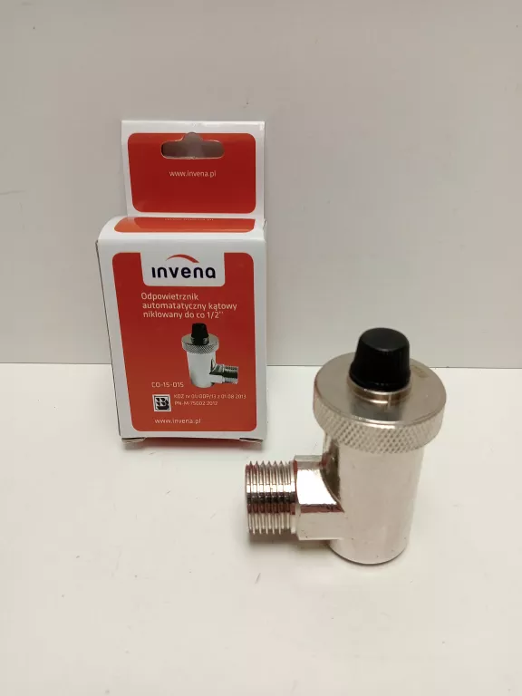 INVENA ODPOWIETRZNIK AUTOMATYCZNY KĄTOWY 1/2''
