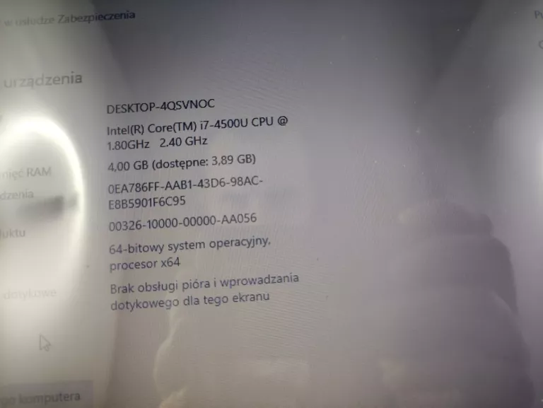 ASUS A551L I7/4GB/1TB/GEFORCE 840M ZASILACZ