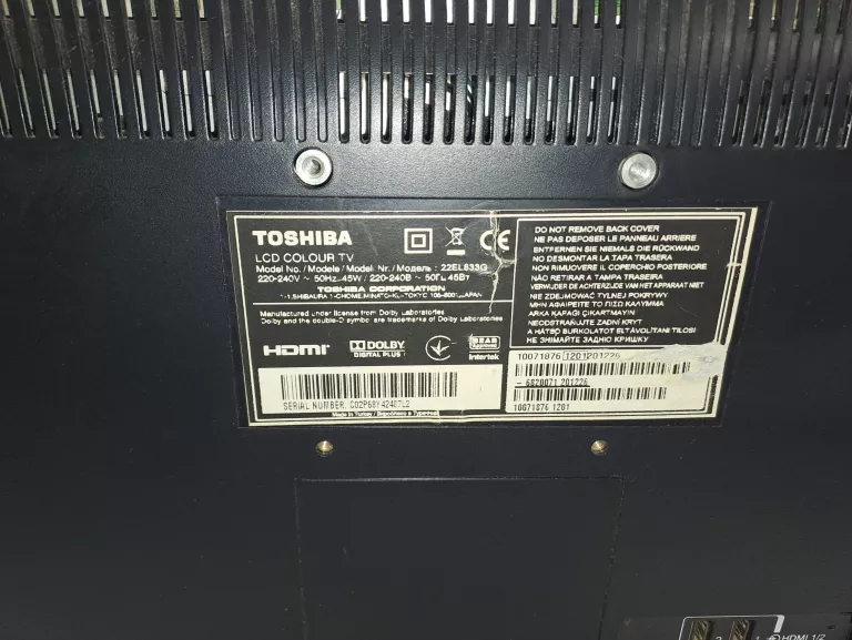 TELEWIZOR TOSHIBA 22EL833G PILOT