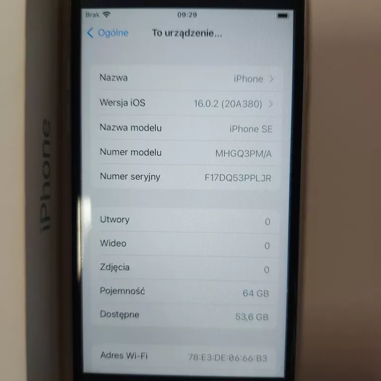 telefon-iphone-se-pudelko-faktura-stan-uzywany