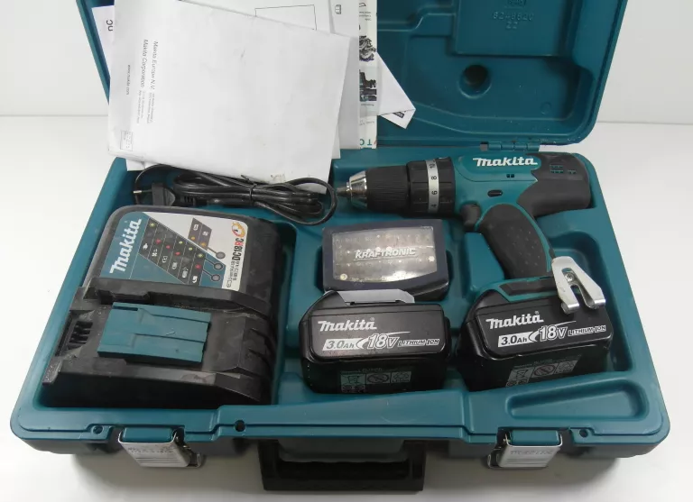 WKRĘTARKA MAKITA DHP453RFE 18 V - KOMPLET + 2 AKU