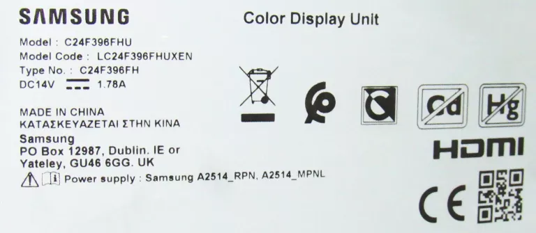 MONITOR SAMSUNG C24F396FHU