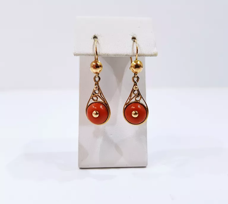 zlote-kolczyki-z-koralem-351g-583-meander-2a-warszawa