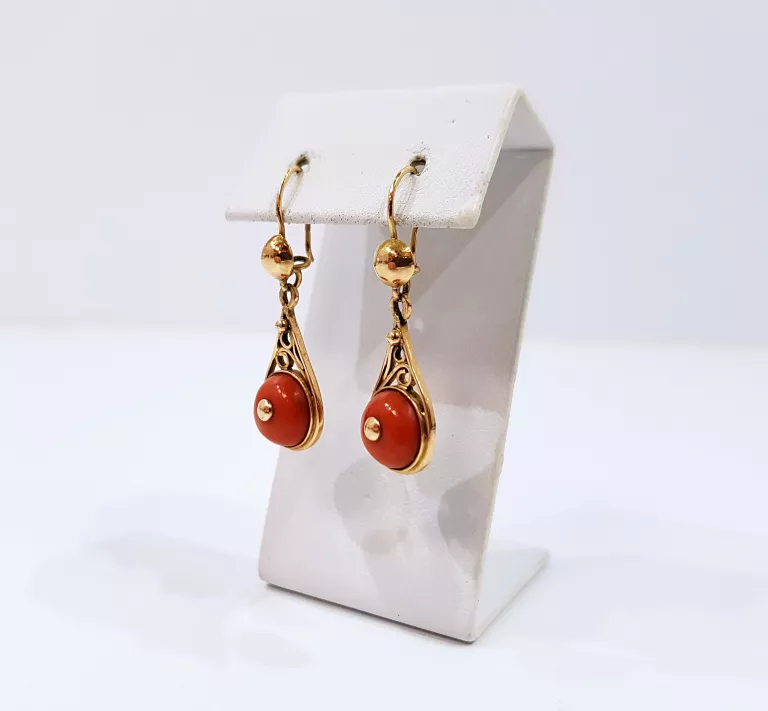 zlote-kolczyki-z-koralem-351g-583-stan-uzywany